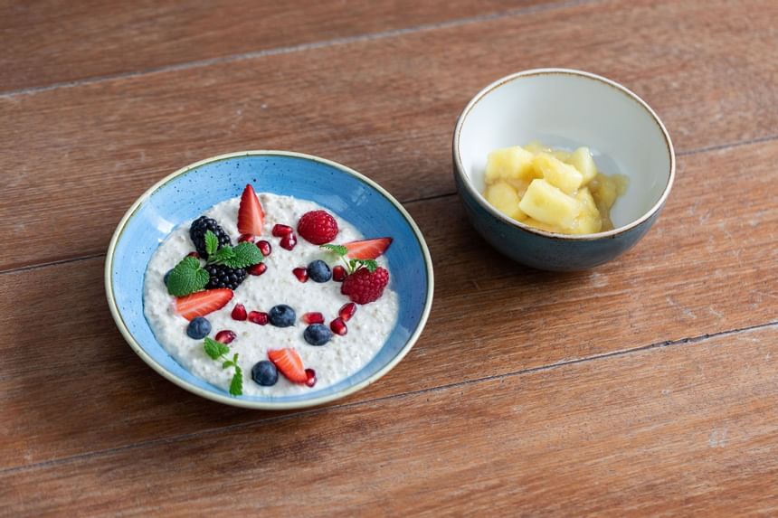 Close-up of a healthy meal served at Hotel Liebes Rot Flueh