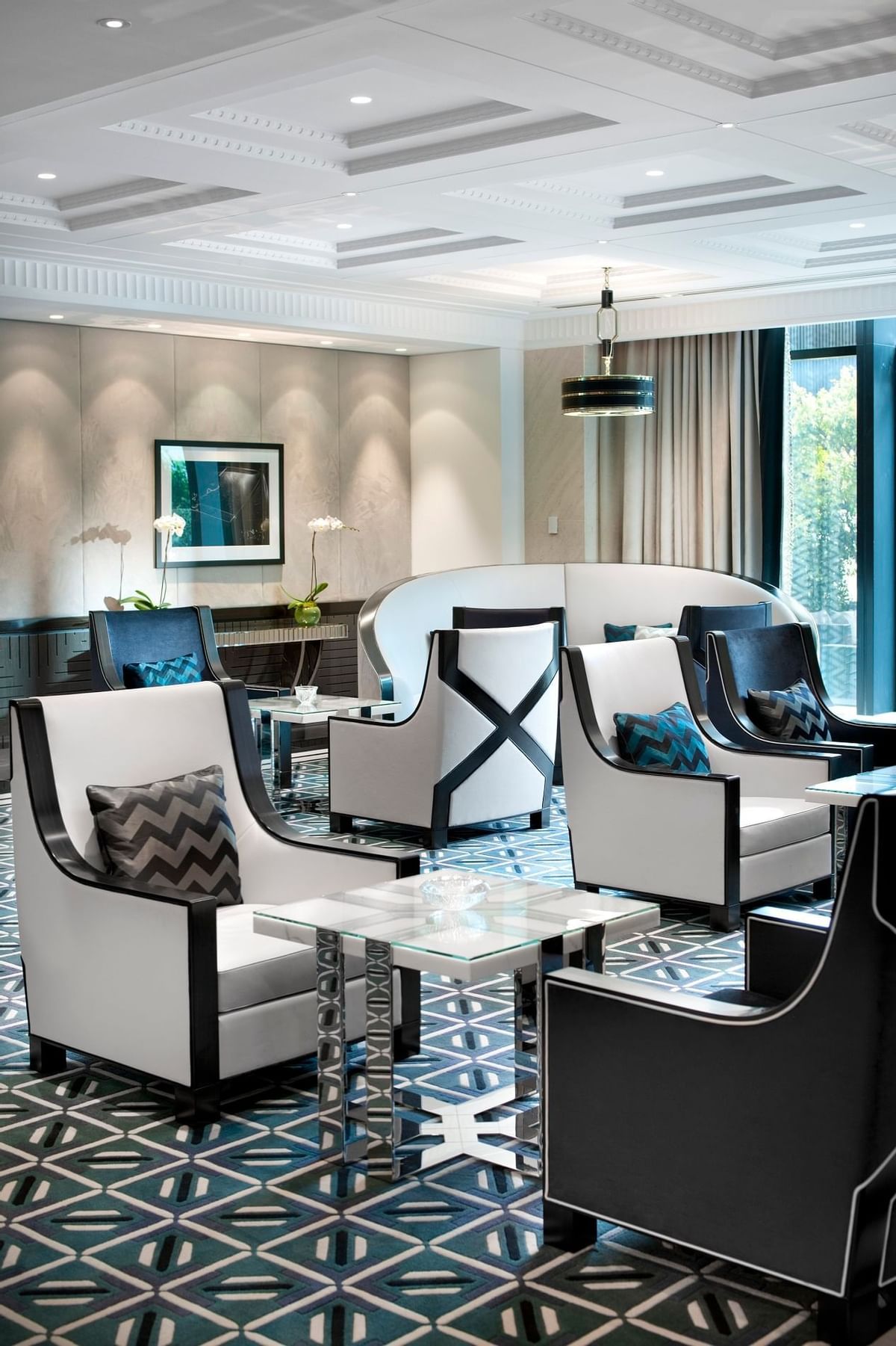 Cozy lobby of Crystal Club at Crown Towers Melbourne