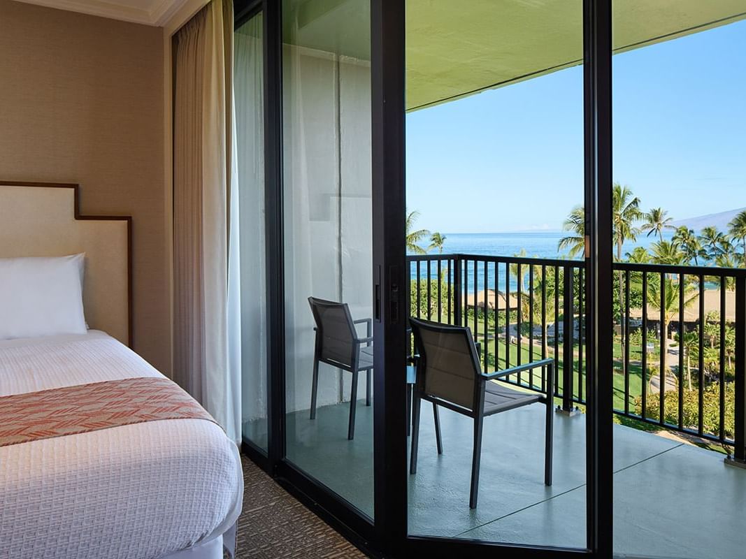 The balcony of a room at Ka'anapali Beach Hotel Hawaii