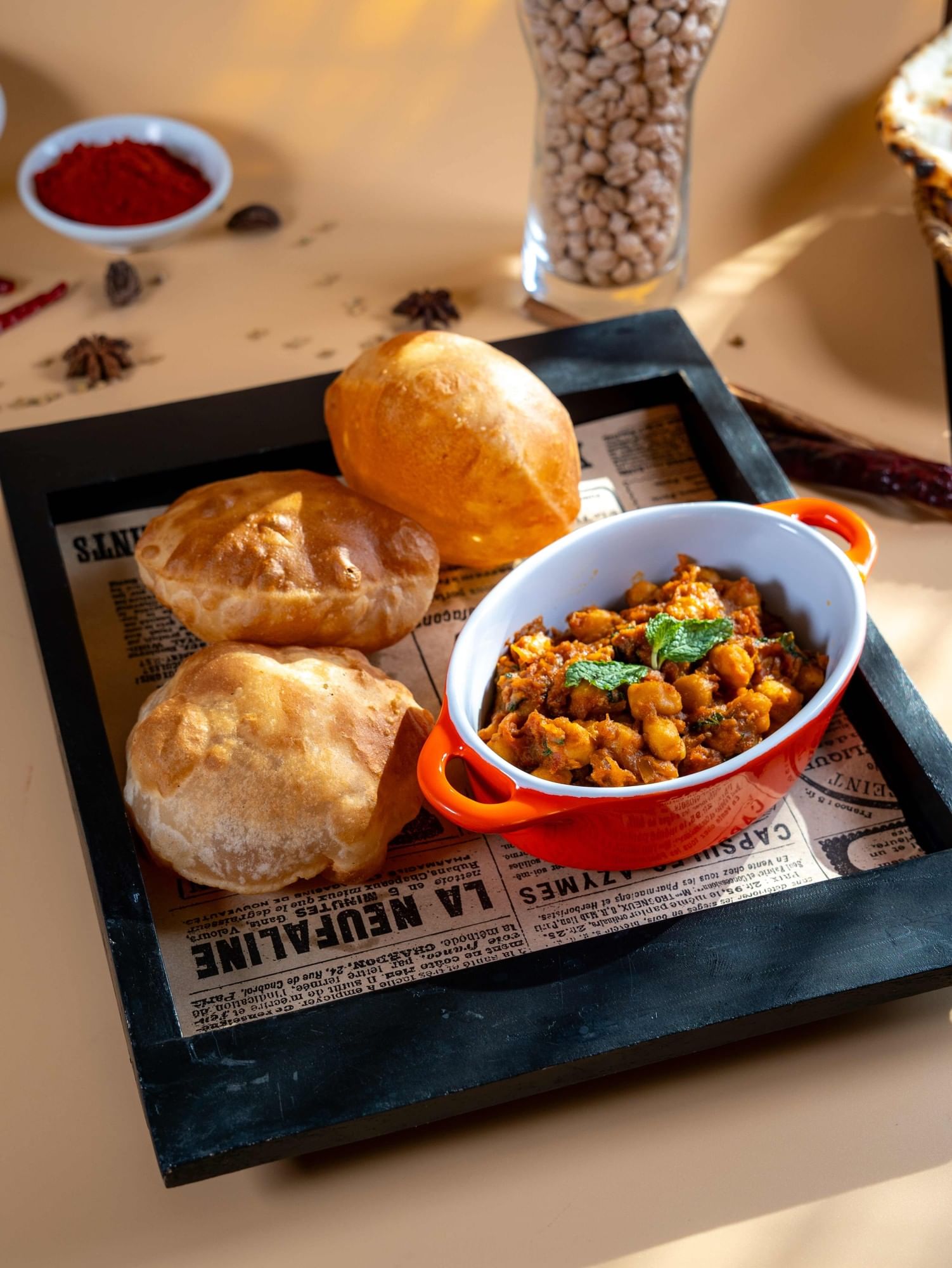 Chole Puri at MINT Bar & Restaurant Karon BEach, made by Indian Chef