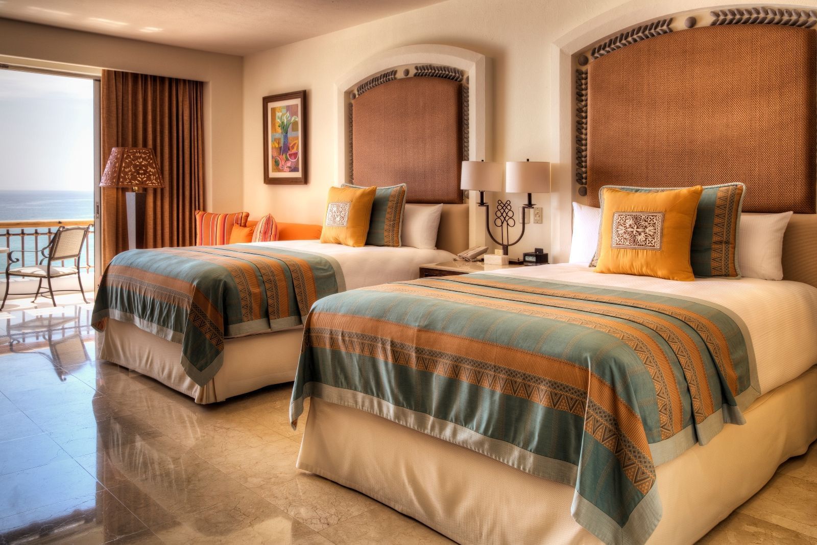 Twin beds in a Junior Suite double at Marquis Los Cabos