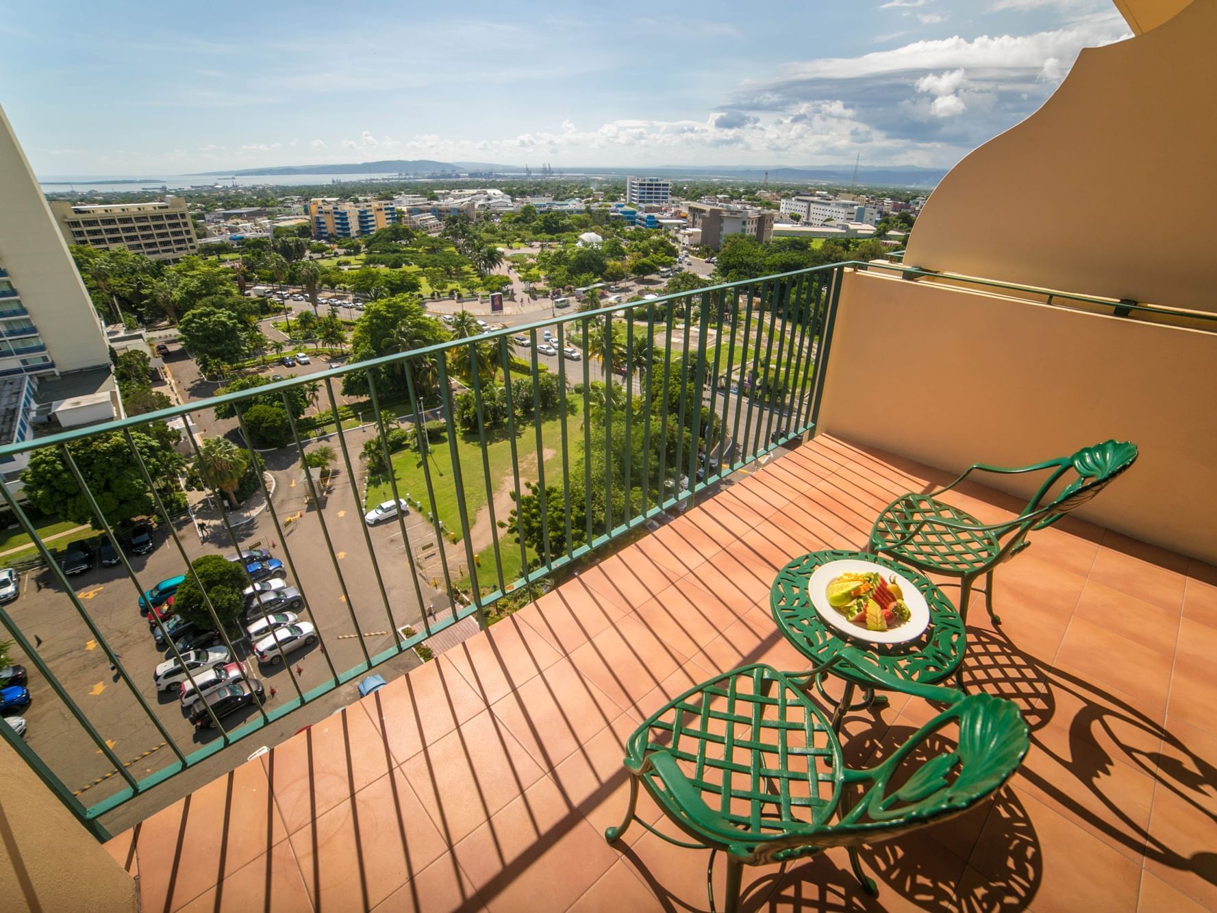 Distant view of the city from the Balcony of Penthouse Deluxe at Courtleigh Hotel & Suites