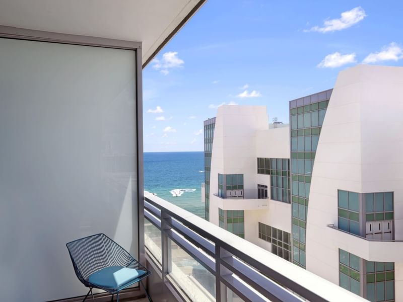 View from 1 King Bed - Partial Ocean View Balcony at Diplomat Beach Resort