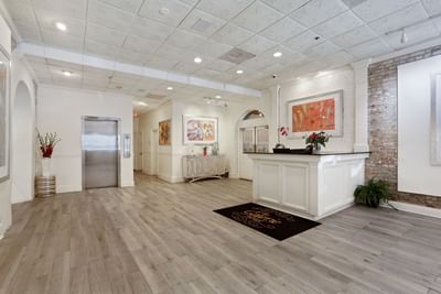 Interior of Reception and lobby at La Galerie Hotel