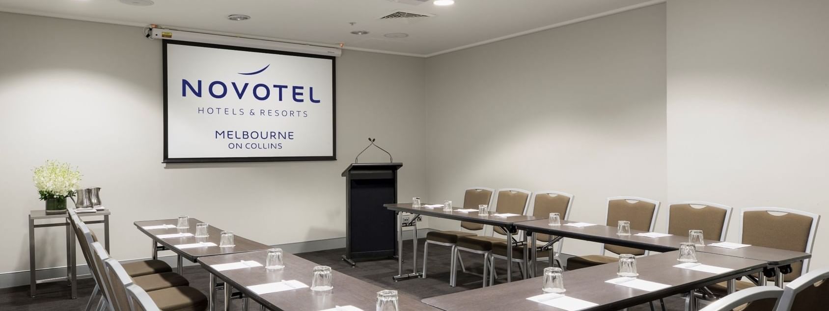 Australia meeting room with u shaped setup at Novotel Melbourn