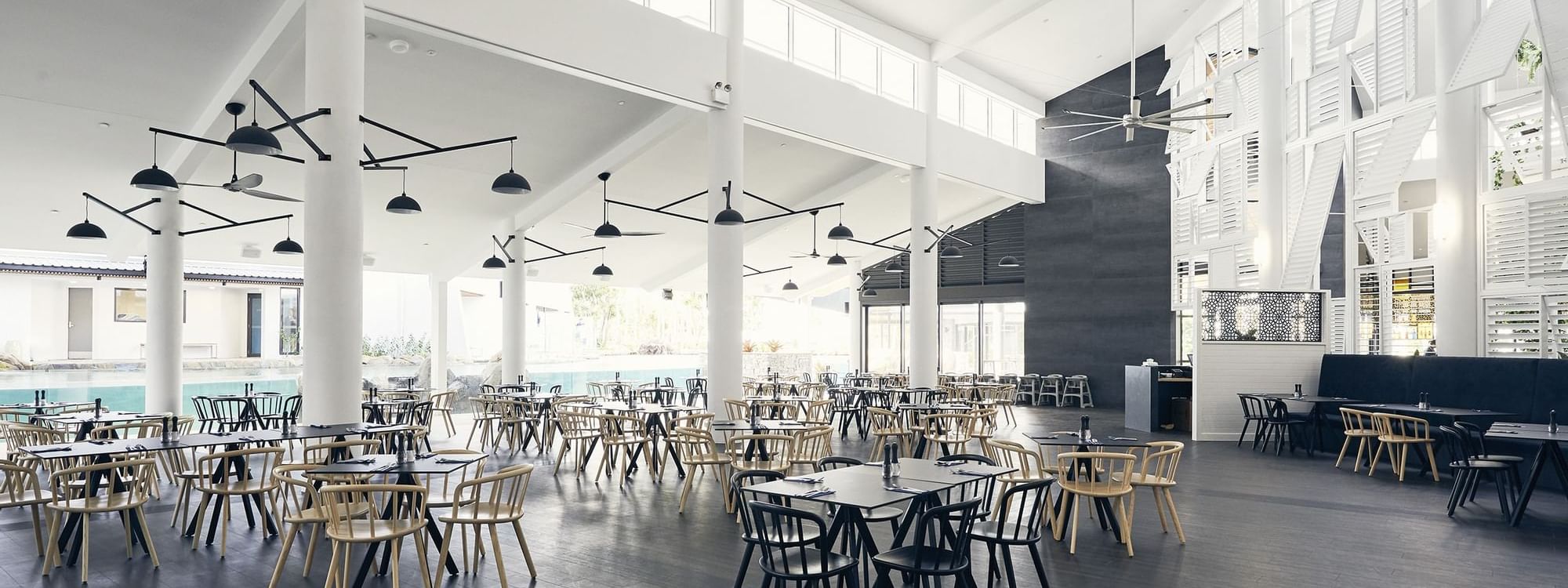 Dining tables in Graze Restaurant at Daydream Island Resort