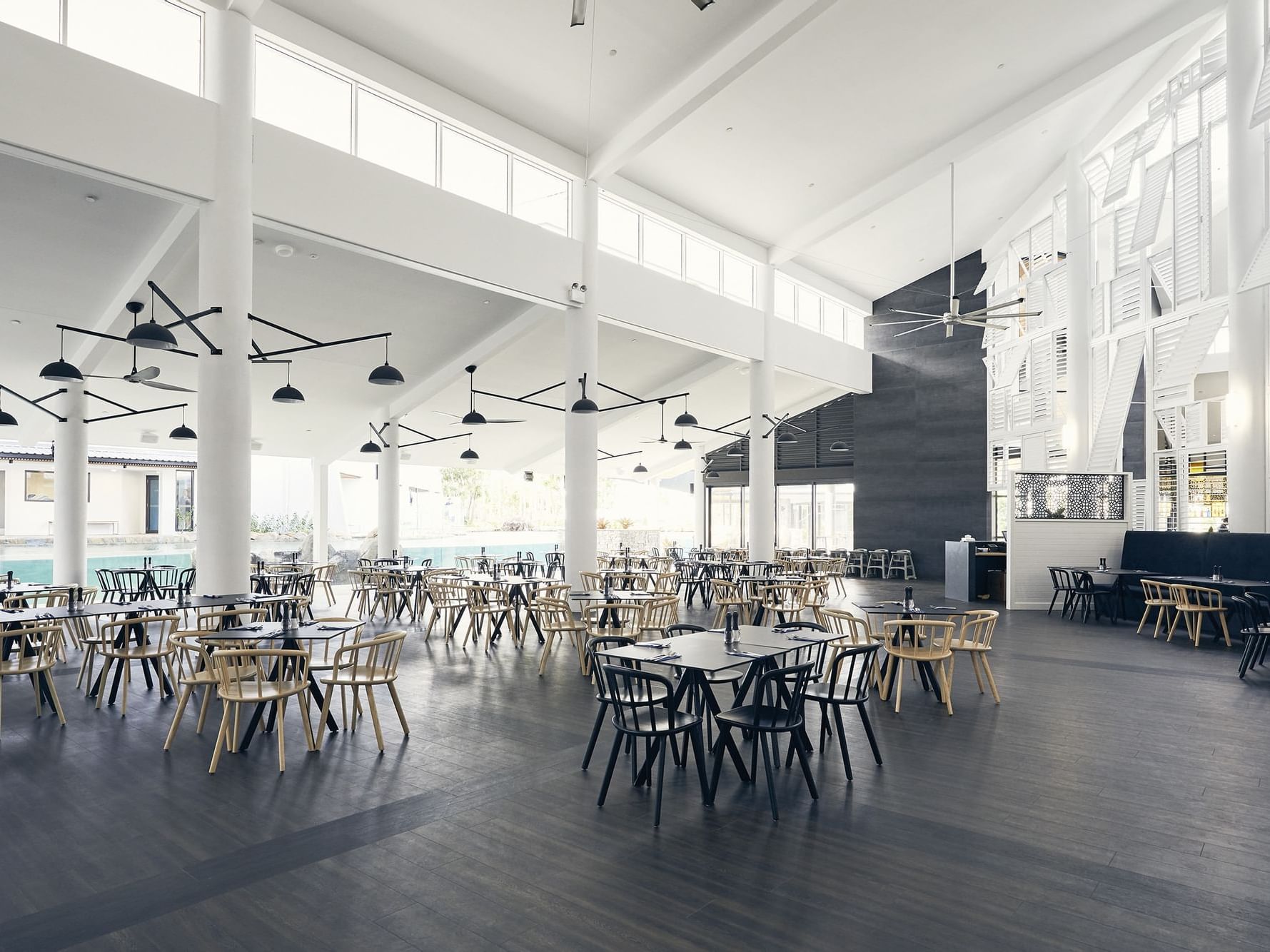 Dining tables in Graze Restaurant at Daydream Island Resort