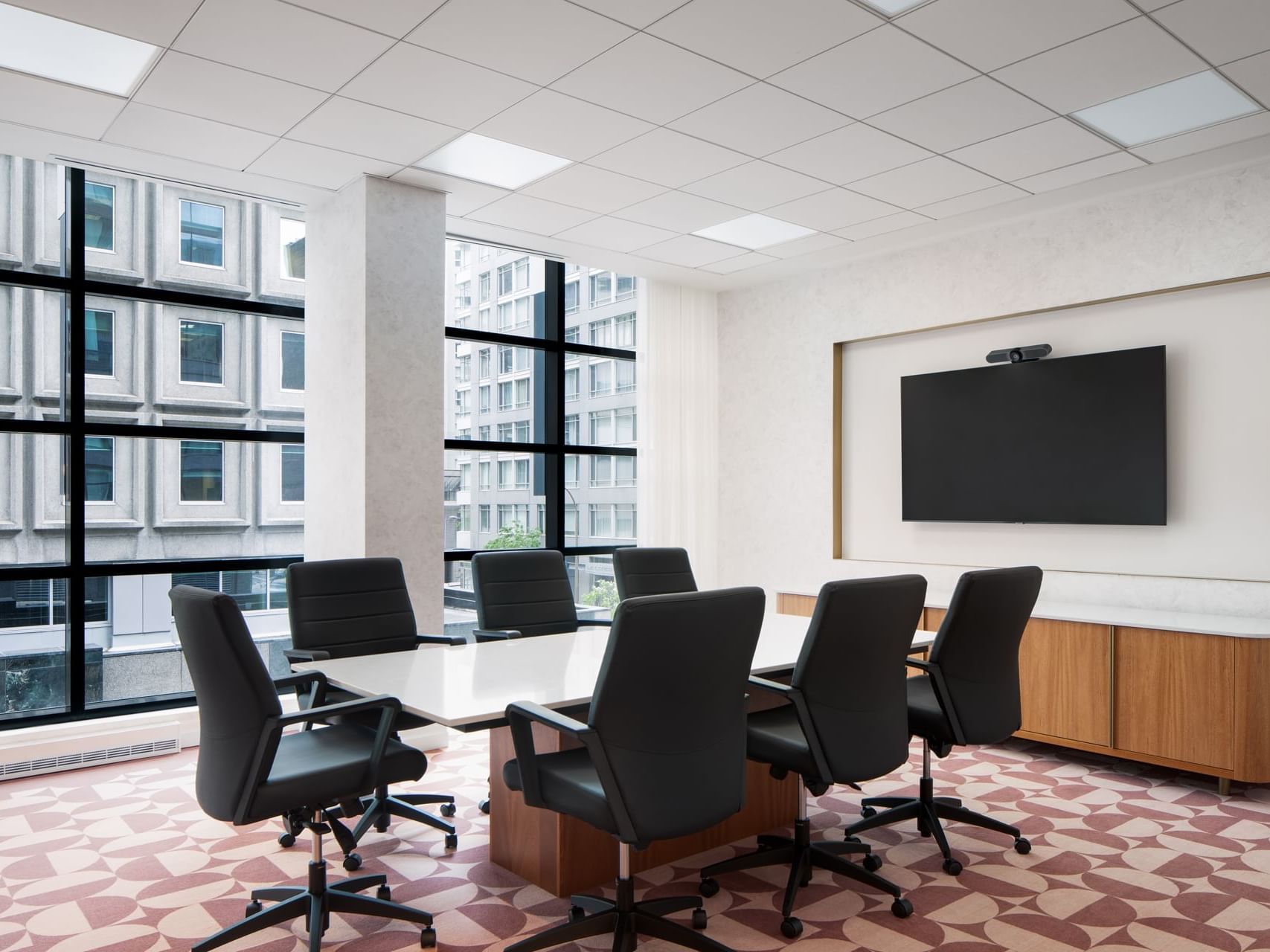 Conference table arranged in Eleanor at Honeyrose Hotel