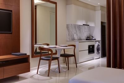 Dining area in Studio Suite at Tribeca Serviced Suites