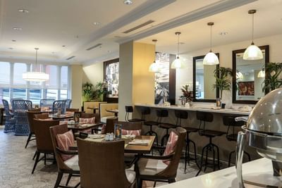 dining tables in restaurant