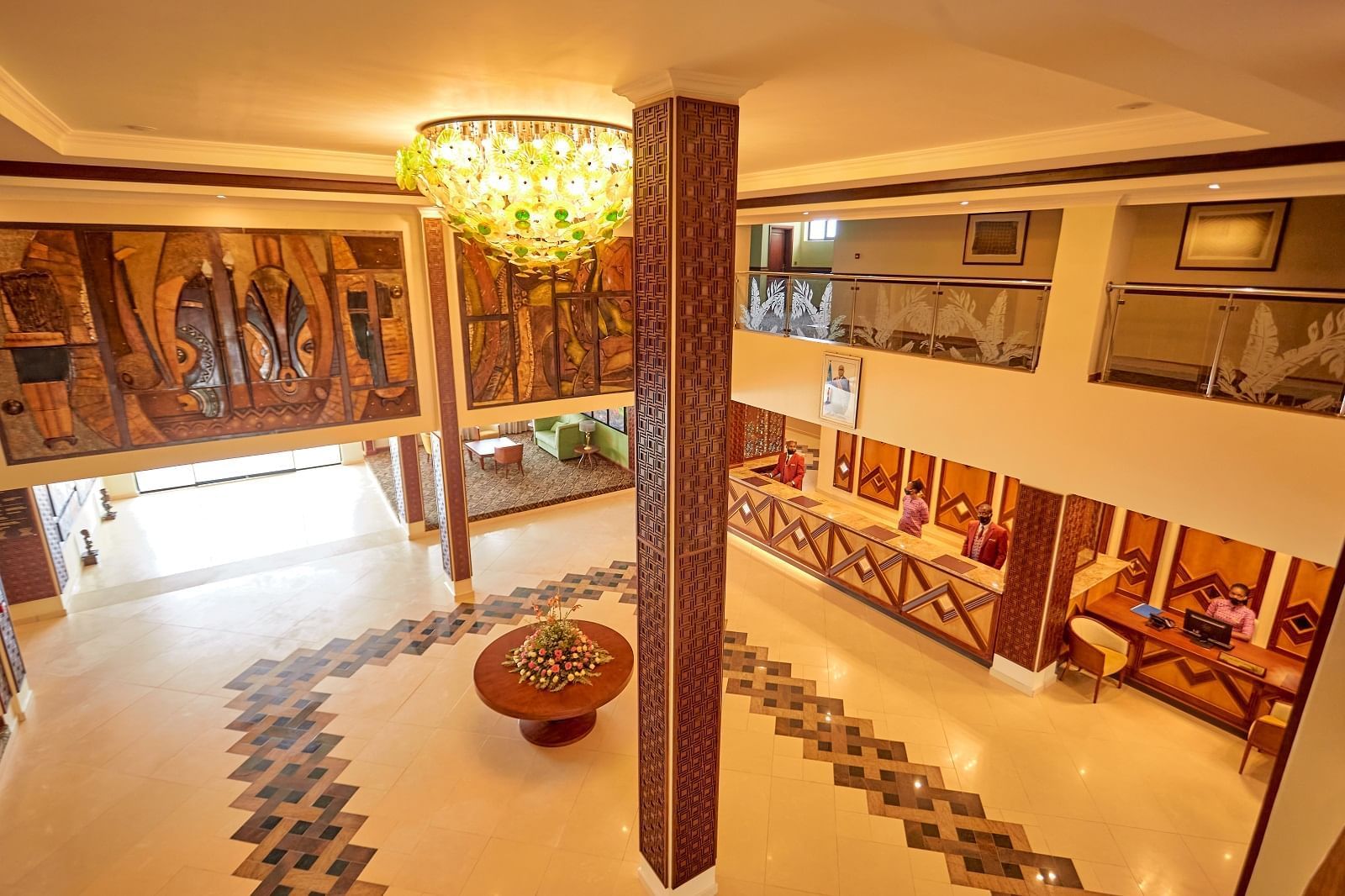 Interior of The Hotel Lobby at Goma Serena Hotel
