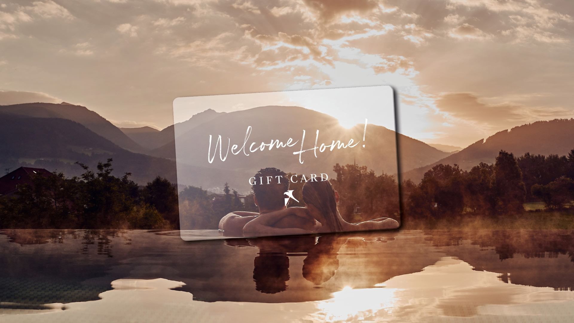 Welcome home gift card poster at Falkensteiner Hotels