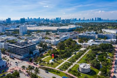 Aerial view of the Collins Park area near South Beach Hotel