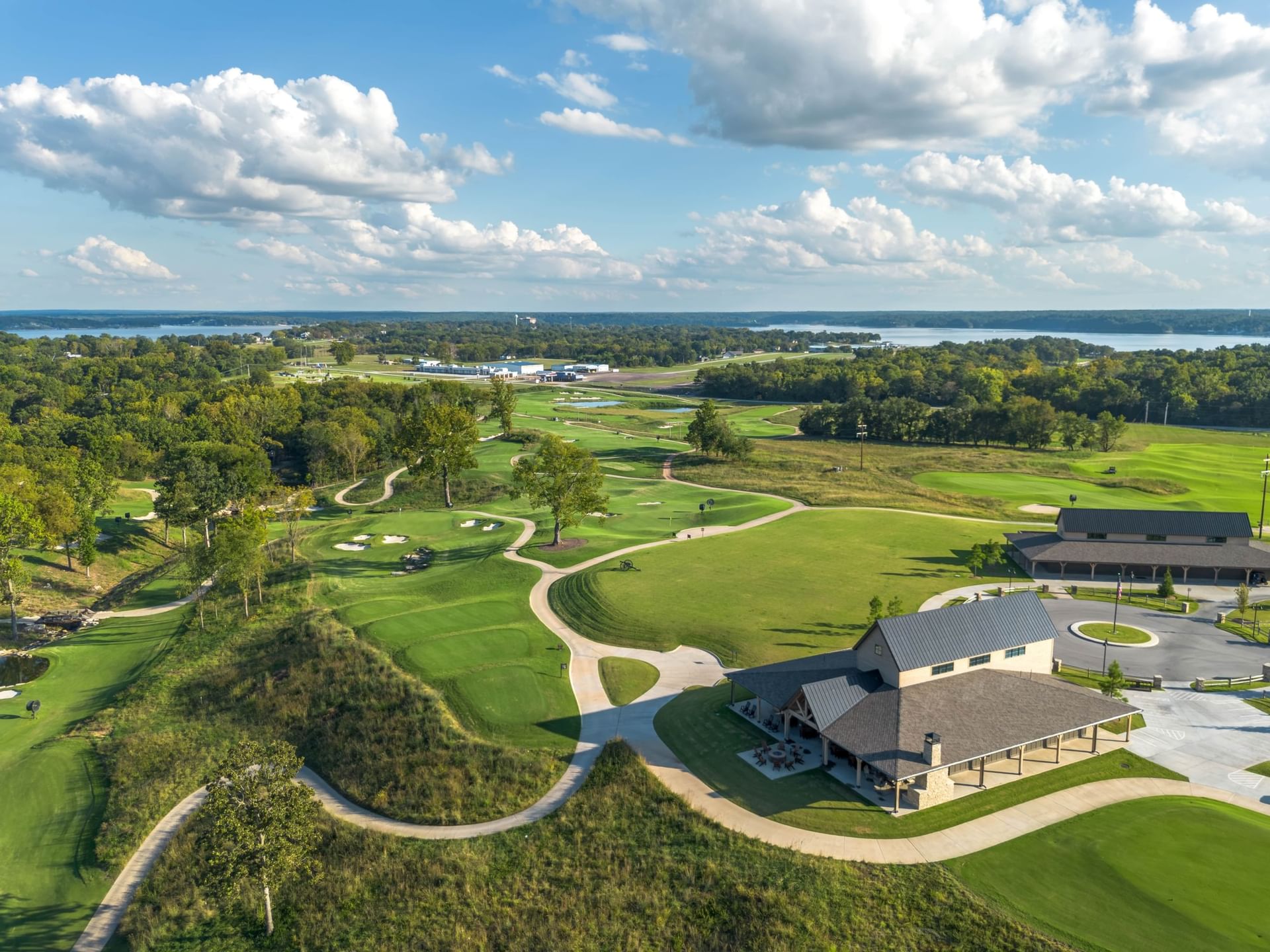 Aerial view of The Battlefield Par-3 course at Shangri-La Resort and Golf Club