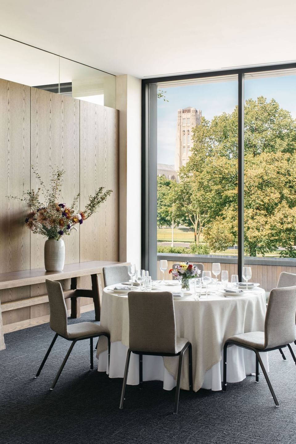 Winter Garden with setting banquet in The Study at the University of Chicago