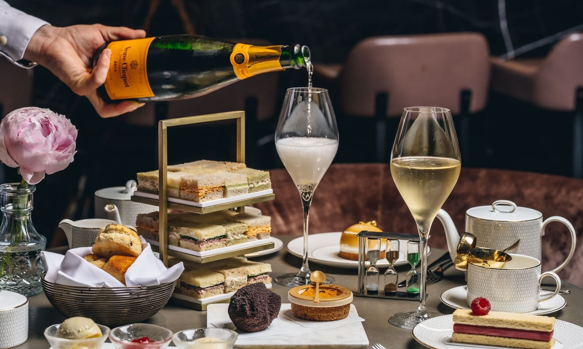 Champagne & afternoon tea served at The Londoner Hotel