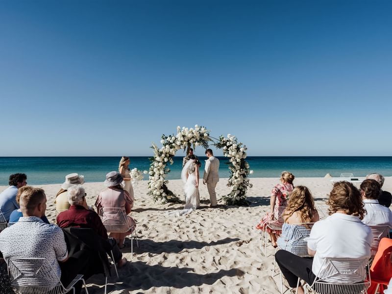 Wedding reception on the beach