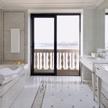 Bathtub & vanity in Residence Bathroom at Palazzo Versace Dubai