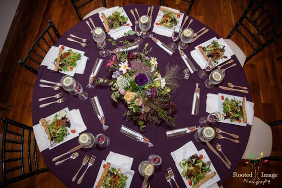 Wedding reception table.