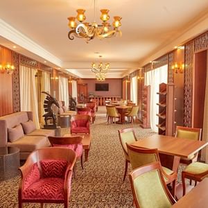 Dining area in Bambara Lounge Restaurant at Goma Serena Hotel