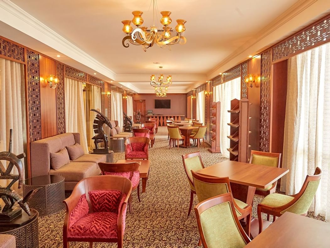 Dining area in Bambara Lounge Restaurant at Goma Serena Hotel