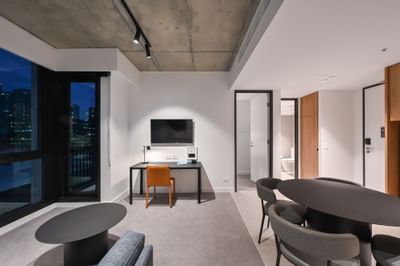 Living area in Two Bedroom Apartment at Nesuto Docklands