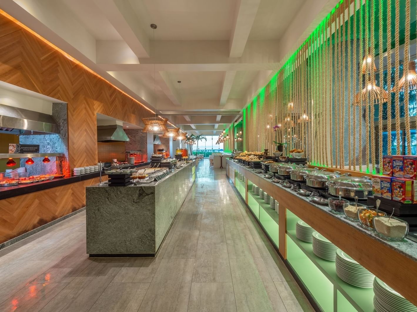 Buffet area in Siete restaurant at La Colección Resorts