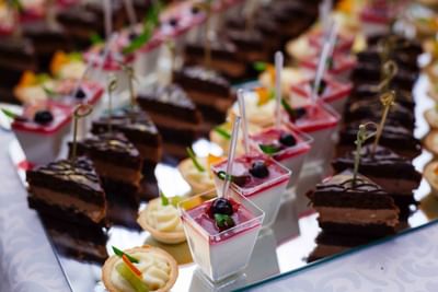 desserts on a tray
