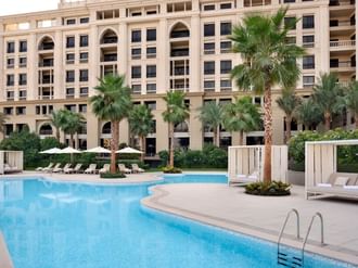 Exterior view of the hotel from poolside at Palazzo Versace