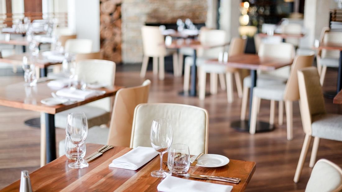 Close up of table at Other Side of the Moon Restaurant