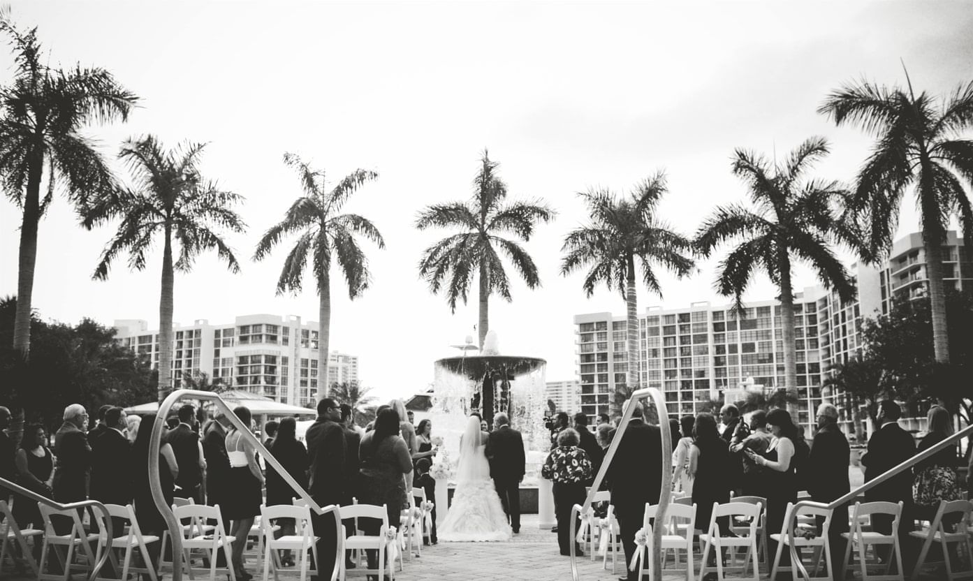Wedding Ceremony arranged outdoors at The Diplomat Resort