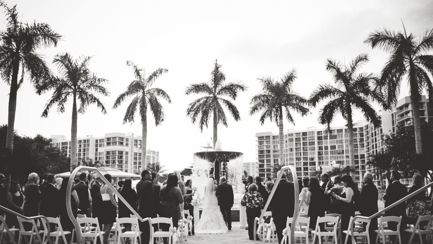 Wedding ceremony in Diplomat Landing at The Diplomat Resort