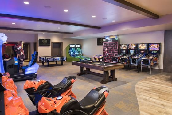 Interior of Game room at Champions Club in Stein Eriksen Lodge