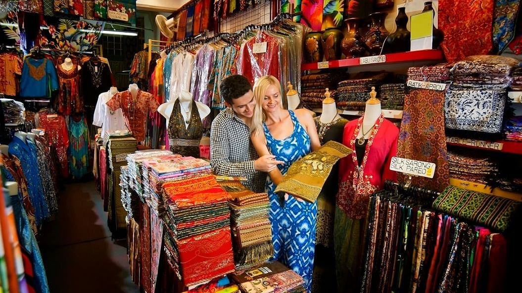 A couple shopping at Central Market near Sunway Lagoon Hotel