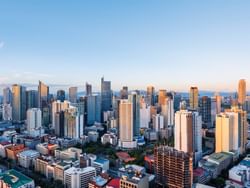 Aerial view of Makati Avenue Manila near Hop Inn Hotel