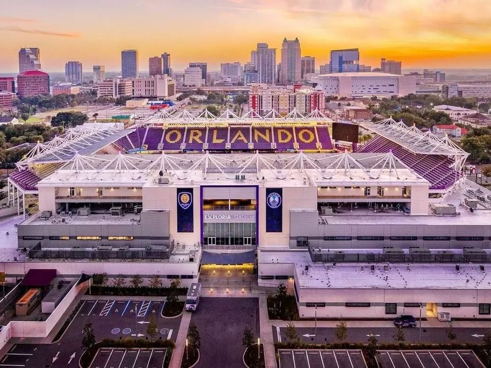 Aerial view of Exploria Stadium near Lake Buena Vista Resort Village & Spa