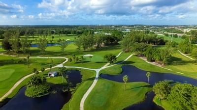 aerial view of golf course