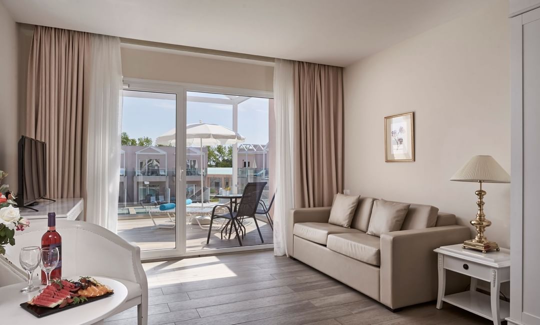 Living area of 1-Bedroom Suite Pool View Room at Kairaba Villas