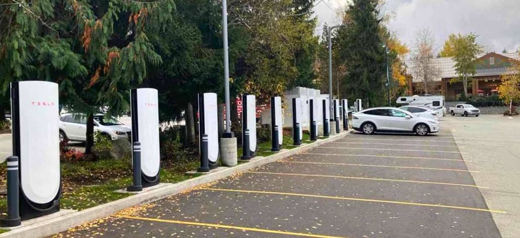 Tesla Superchargers at Whistler Marketplace parking lot