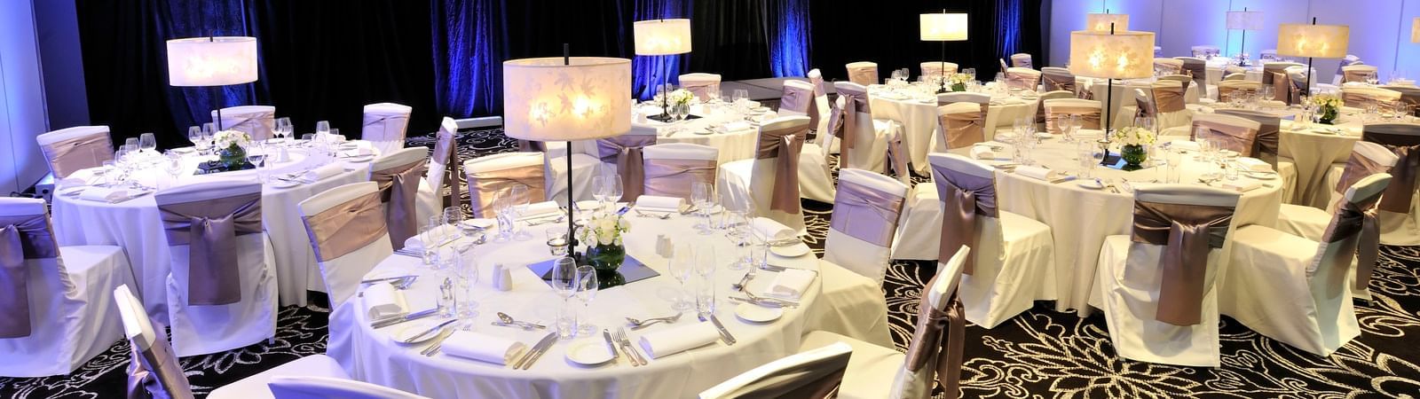 Banquet tables setup for meeting at Novotel Melbourne on Collin