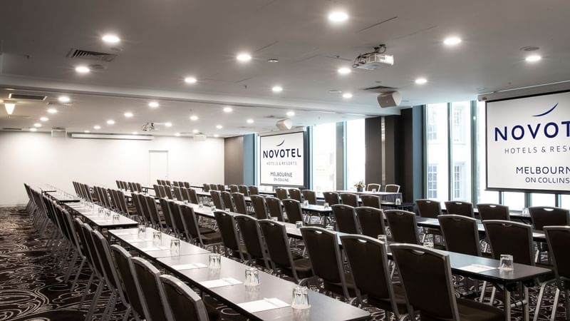 Australia Meeting room with classroom setup at Novotel Melbourn