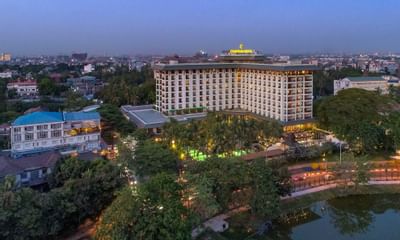 The exterior facade of Chatrium Hotel Royal Lake Yangon