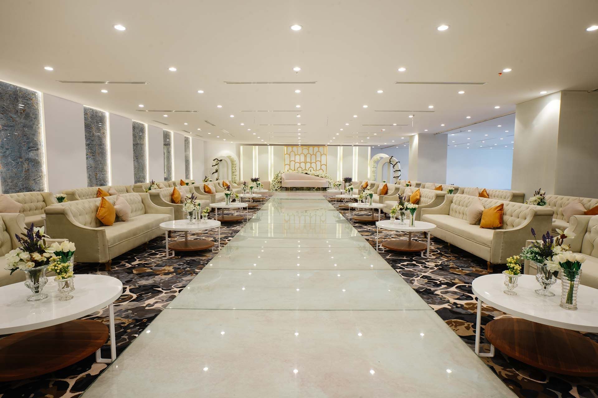 Full view of the spacious and elegant Crystal Ballroom at Cantonal Hotel by Warwick Riyadh