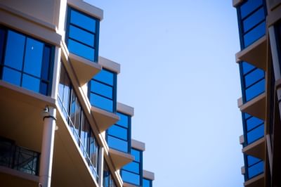 Low angle view of the hotel at Amora Hotel Melbourne