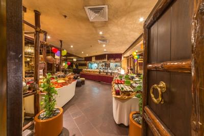 Breakfast buffet arranged in a Restaurant at Hotel Ajman