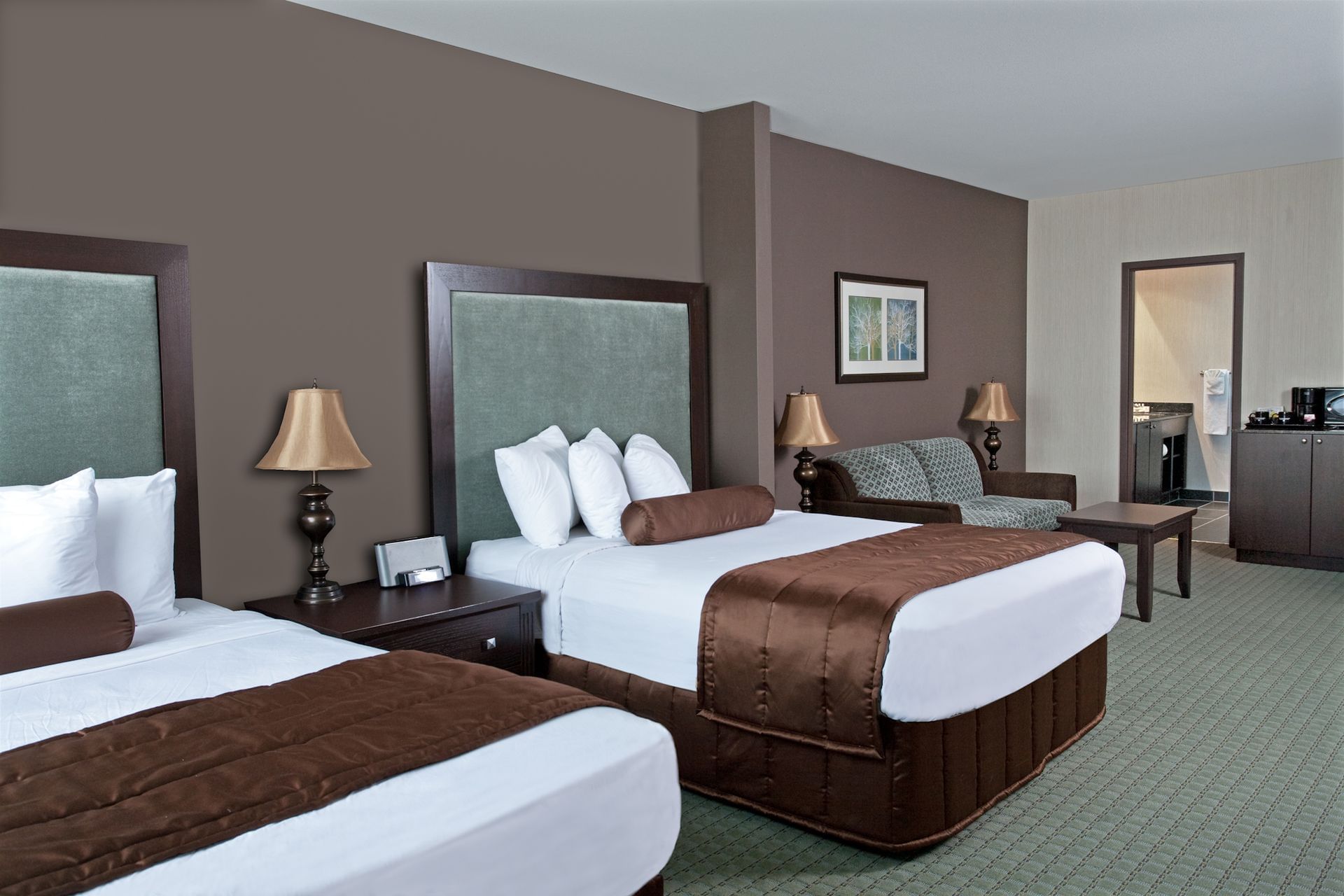 Two beds in spacious hotel room