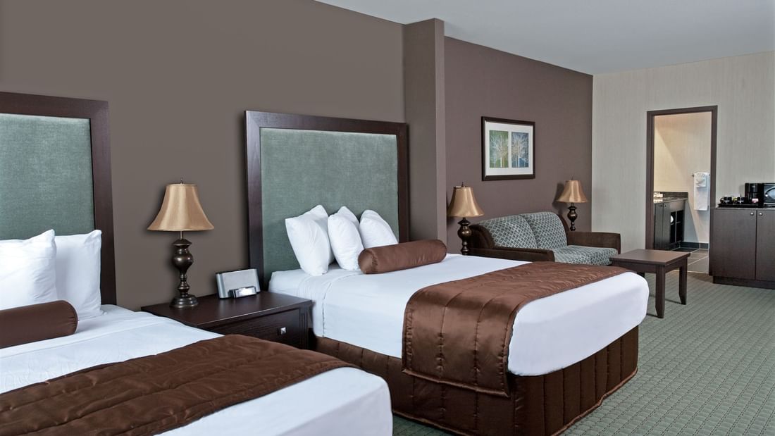 Two beds in spacious hotel room