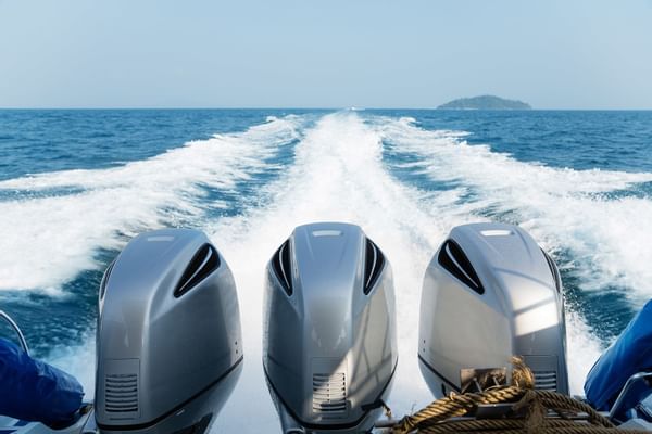Speed Boat's Engines with full speed drive, The Diplomat Resort