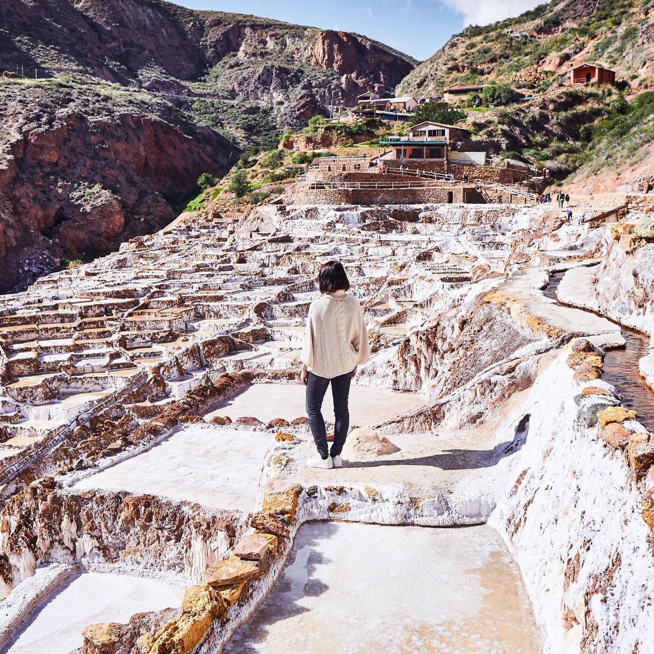 A girl in the Maras: Salt of the Incas near Hotel Sumaq