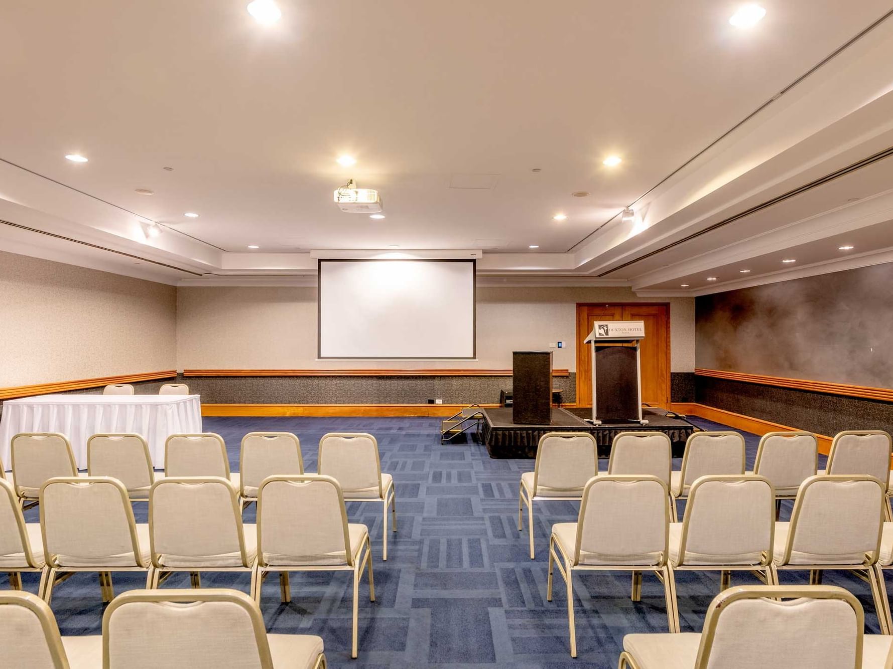Meeting Room arranged with white chairs at Duxton Hotel Perth